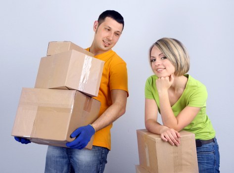 Office equipment and furniture being moved locally in Lambeth