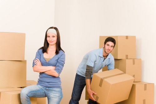 Boxes and furniture being loaded for a Lambeth relocation