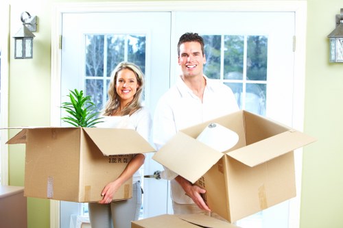 Careful loading of sofas and tables for furniture removals in Lambeth